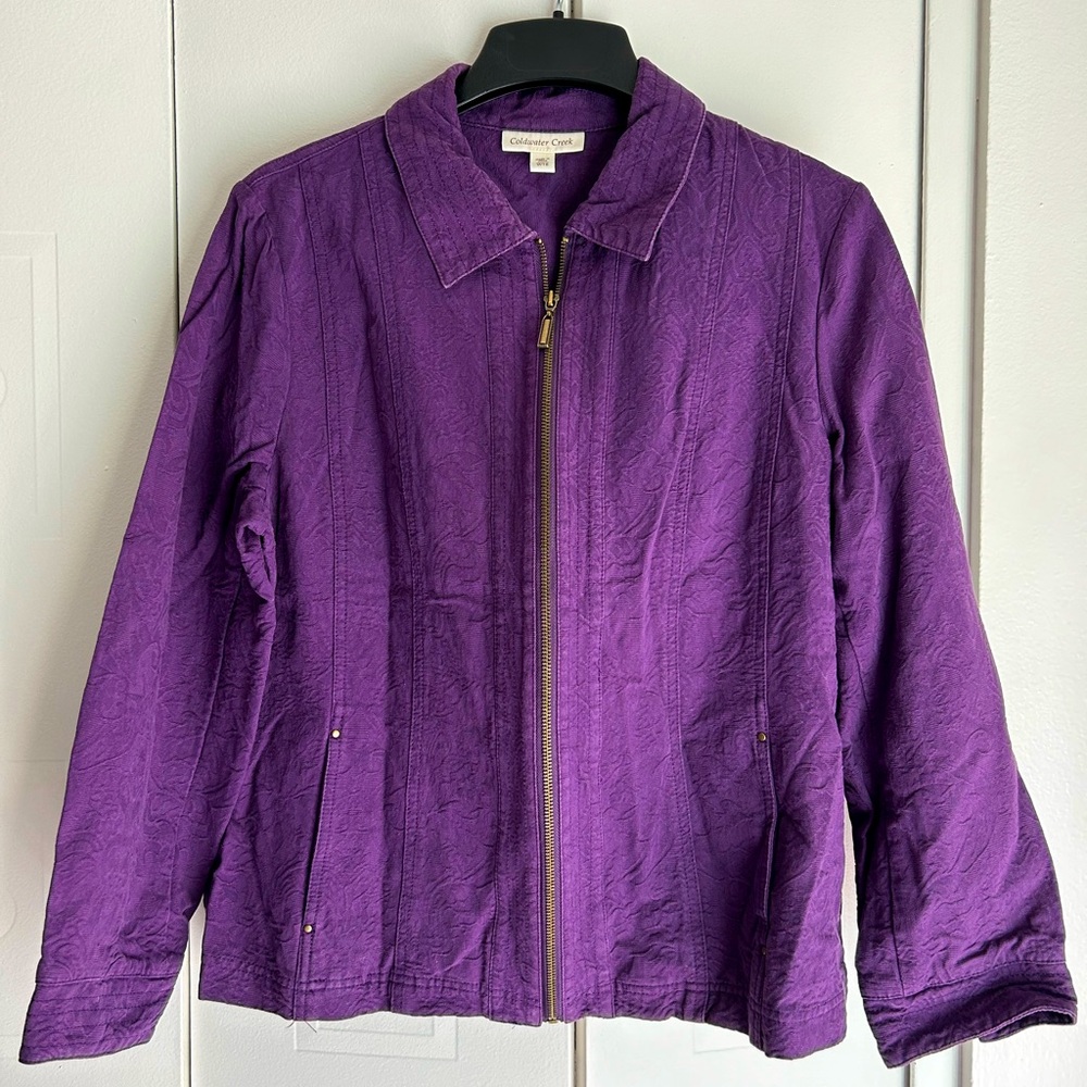 Coldwater creek women’s 18 cotton zip jacket